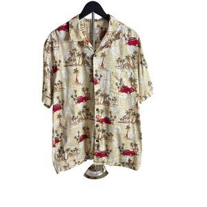 90's High Surf Men's Retro Button-Down Cotton Surf Shirt Size XL